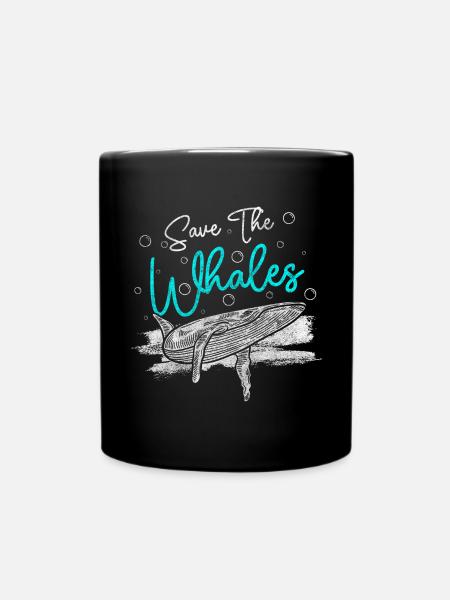 Wal Meeresbewohner See - Tasse einfarbig - Schwarz