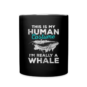 Wale Meeresbewohner See - Tasse einfarbig - Schwarz - Vorne
