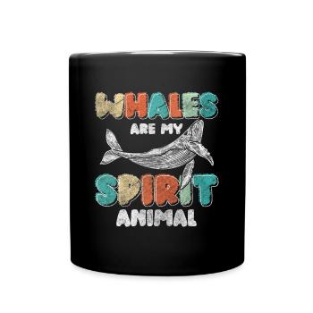 Wale Ozean Tier Taucher - Tasse einfarbig - Schwarz - Vorne