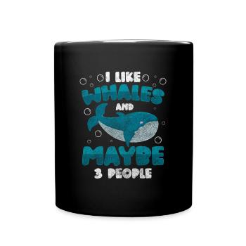 Whale Humpback Whale Animal Rights Activist Lake - Full Colour Mug - black - Front