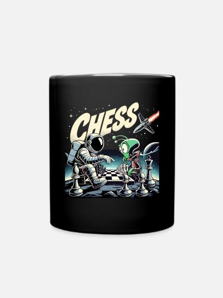 Astronaute Alien Chess Rocket Universe Cadeau - Mug uni - noir