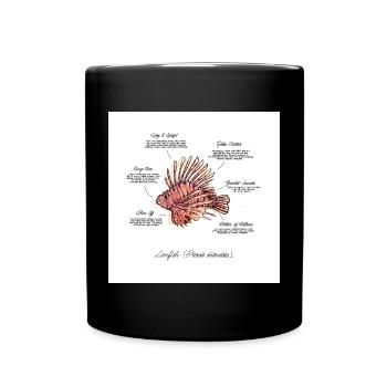 Poisson-lion / Rotfeuerfisch Illustration - Mug uni - noir - Devant
