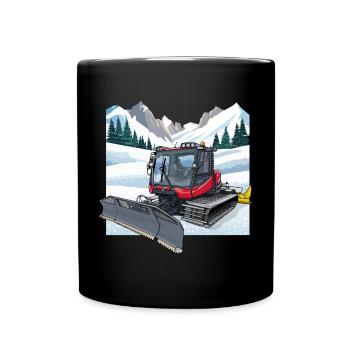 Snow groomer clearing - Full Colour Mug - black - Front