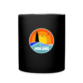 Hvide Sande Leuchtturm Dänemark - Tasse einfarbig - Schwarz - Vorne