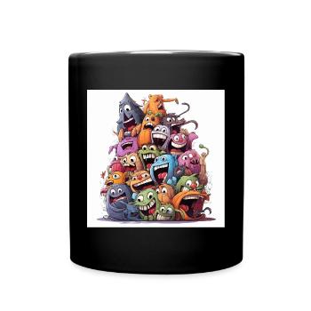 Die verrückten Spuk-Häuslebauer - Tasse einfarbig - Schwarz - Vorne
