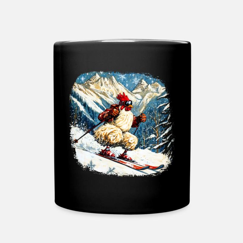 Ski Hühner - Tasse einfarbig - Schwarz