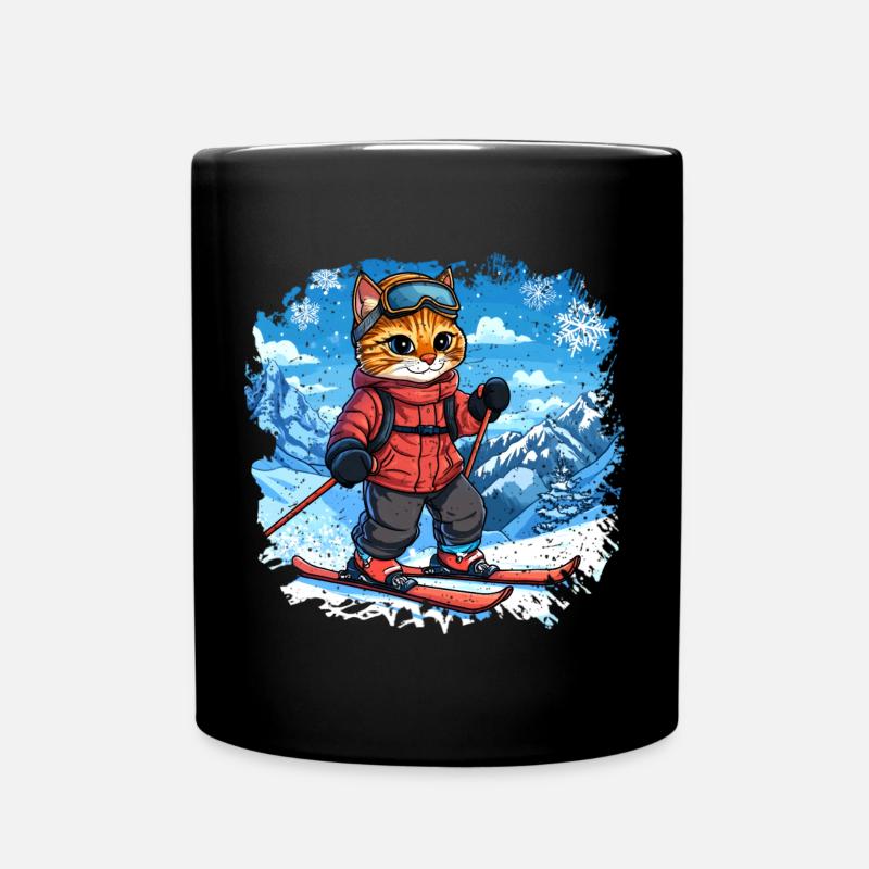Chats de ski - Mug uni - noir