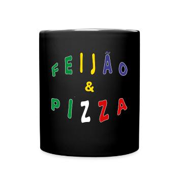 Italo Brasilianer Italiener Feijao &Pizza Geschenk - Tasse einfarbig - Schwarz - Vorne
