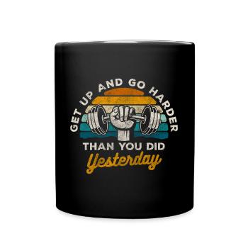 Cardio Muskeln Kraft - Tasse einfarbig - Schwarz - Vorne
