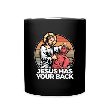Jésus vous soutient comme une source d’inspiration - Mug uni - noir - Devant
