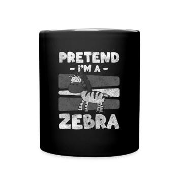 Zebra Stripes Wild Animal Zoo - Full Colour Mug - black - Front