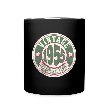 Design Vintage 1955 Alle Originalteile - Tasse einfarbig - Schwarz - Vorne