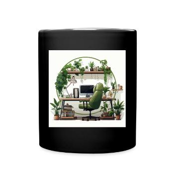 Bureau vert - Mug uni - noir - Devant