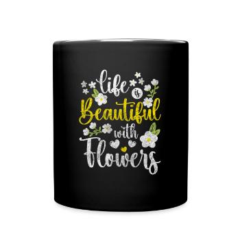 Nature Bouquet Romance Wedding - Full Colour Mug - black - Front