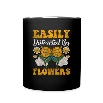 La nature sent la fleur d'amour - Mug uni - noir - Devant