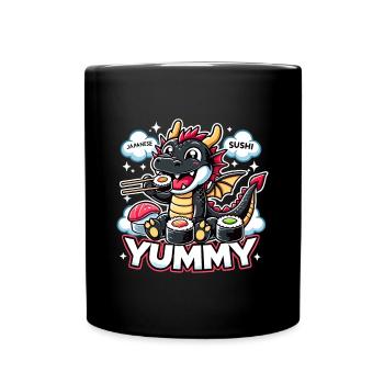 Dragon Maki Sushi Yummy Kawaii Cadeau - Mug uni - noir - Devant