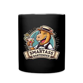 Barkeeper Barmann Capybara Capy Geschenk - Tasse einfarbig - Schwarz - Vorne