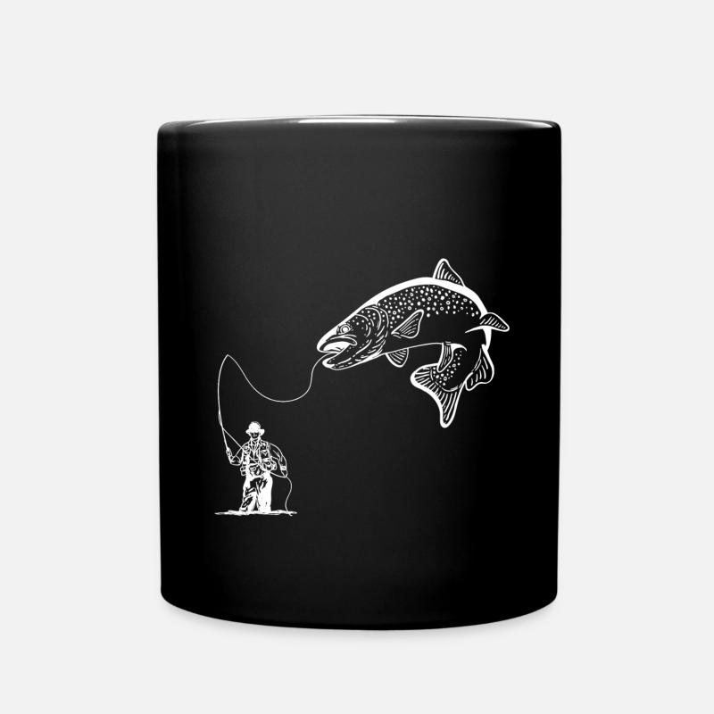 Angeln Angler - Tasse einfarbig - Schwarz