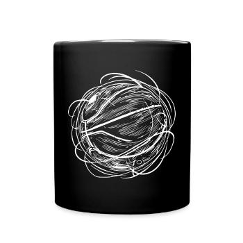 Basketball Skizze - Tasse einfarbig - Schwarz - Vorne