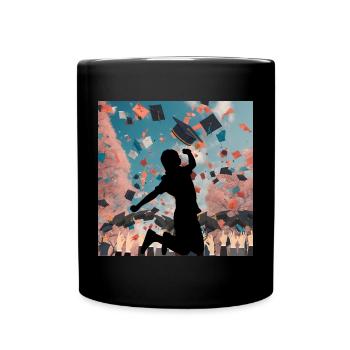 Graduates - finally graduation leap of joy - Full Colour Mug - black - Front
