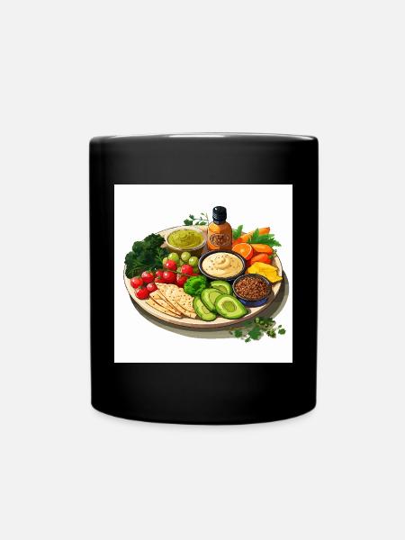 Lebendige Platte - Tasse einfarbig - Schwarz