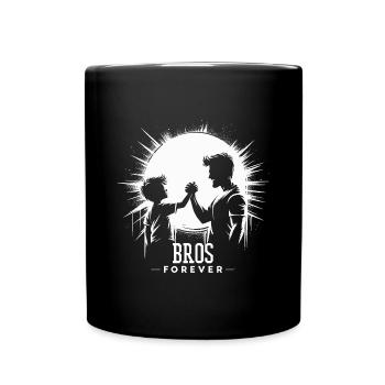 Vater und Sohn Brüder für immer Geschenk FaustVate - Tasse einfarbig - Schwarz - Vorne