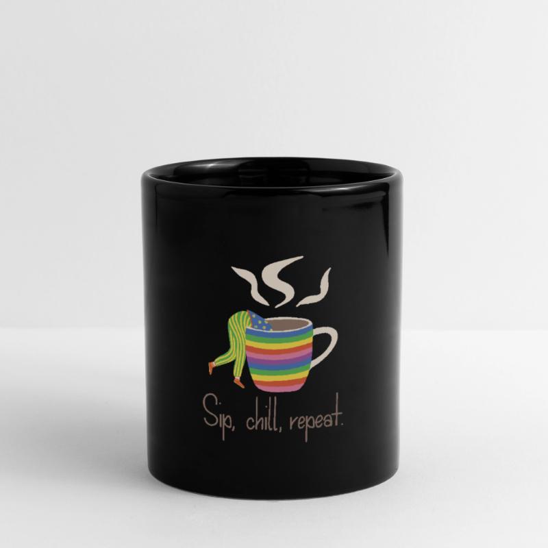 Siroter, refroidir, répétitionner - Rainbow Coffee Lover Mug uni