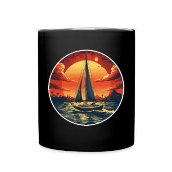 Porträt Segeln - Tasse einfarbig - Schwarz - Vorne