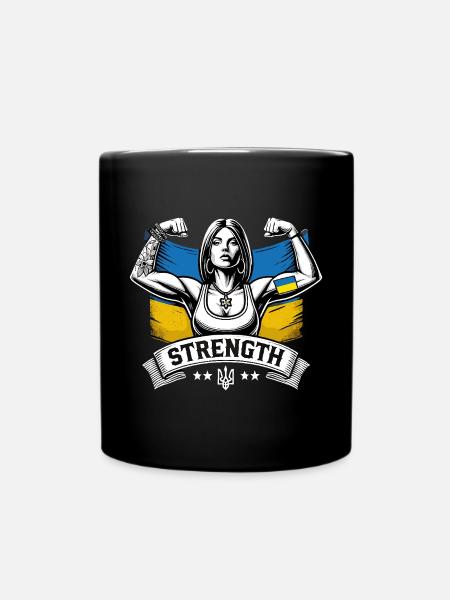 Stärke starke Frau Ukrainerin Geschenk - Tasse einfarbig - Schwarz