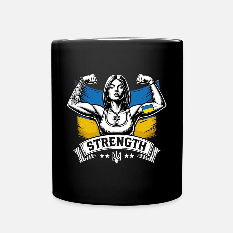 Stärke starke Frau Ukrainerin Geschenk - Tasse einfarbig - Schwarz