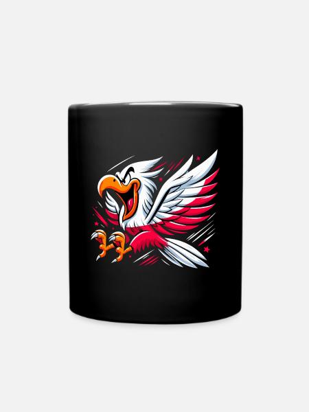 Polska Polen Adler Flagge Cartoon Geschenk - Enfärgad mugg - svart