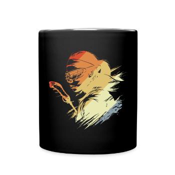Retro Lacrosse Player - Full Colour Mug - black - Front