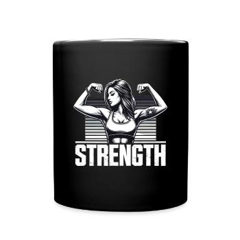 Force femme forte tension muscles cadeau - Mug uni - noir - Devant