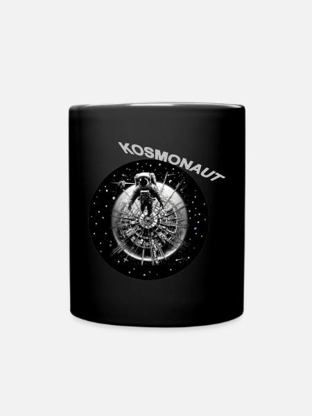 Kosmonaut im Sternenring - Tasse einfarbig - Schwarz