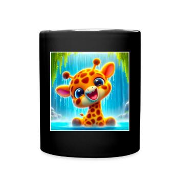 Giraffe - Tasse einfarbig - Schwarz - Vorne