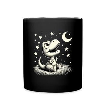 T-Rex Baby Dino Babydino Dinobaby Sterne Geschenk - Tasse einfarbig - Schwarz - Vorne