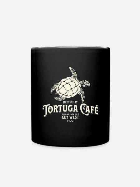 Tortuga Café Illustration Vintage Style Key West - Mug uni - noir