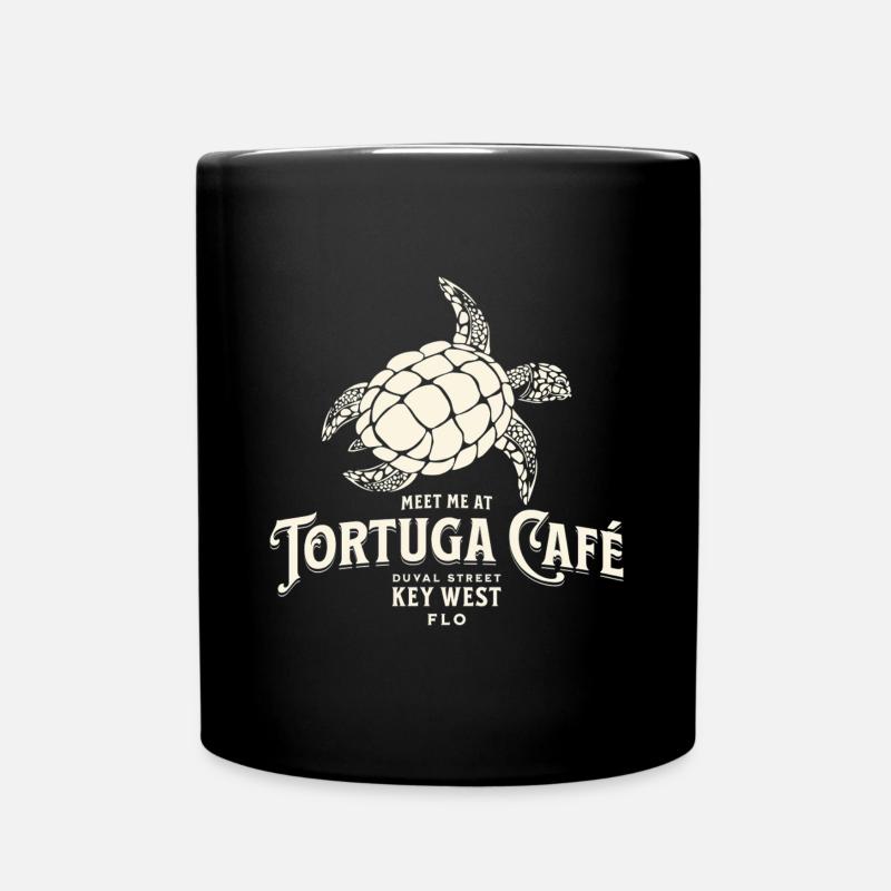 Tortuga Kaffee Illustration Vintage Key West Stil - Tasse einfarbig - Schwarz