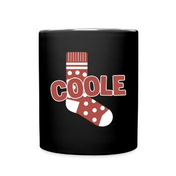 Coole Socke - lustiges Motivationsdesign - Tasse einfarbig - Schwarz - Vorne