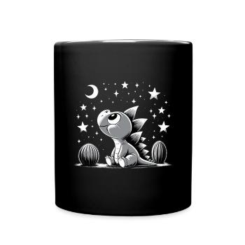 Stegosaurus Baby Dino Babydino Star Cactus - Full Colour Mug - black - Front
