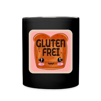 GLUTENUNVERTRÄGLICHKEIT GLUTENFREI ZÖLIAKIE - Tasse einfarbig - Schwarz - Vorne