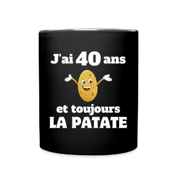 40 years old, 40 years old, I'm 40 years old - Full Colour Mug - black - Front