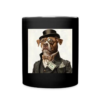 Chien aristocrate en costume - Mug uni - noir - Devant