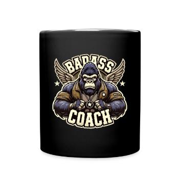 Knallharter Trainer Coach Gorilla Geschenk - Tasse einfarbig - Schwarz - Vorne
