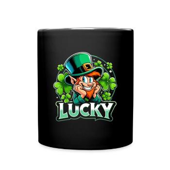St. Patrick's Day Leprechaun Leprechaun Leprechaun Happy - Full Colour Mug - black - Front