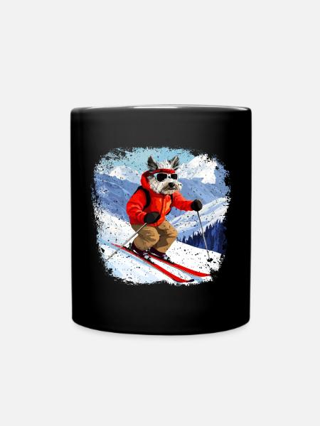 Ski Dog - Full Colour Mug - black