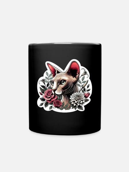 Rose Sphynx Chat - Mug uni - noir
