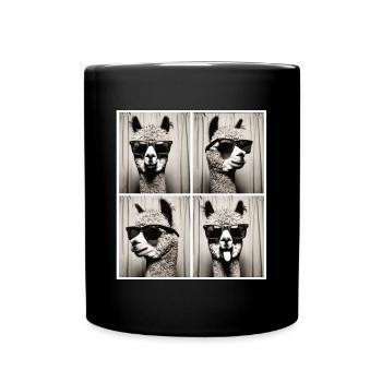 Photobox Alpaga avec lunettes de soleil - Mug uni - noir - Devant