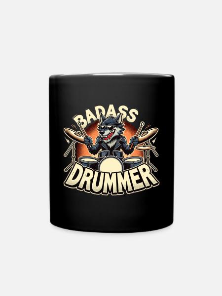Tough Drummer Wolf Cool Gift - Mug uni - noir