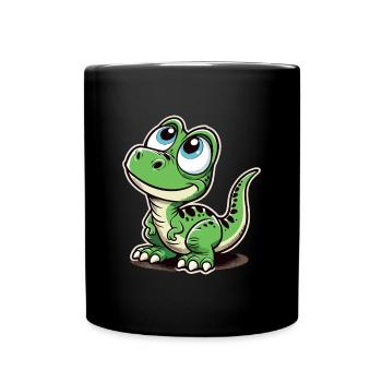 T-Rex Baby Babydino süßer Blick Geschenk - Tasse einfarbig - Schwarz - Vorne
